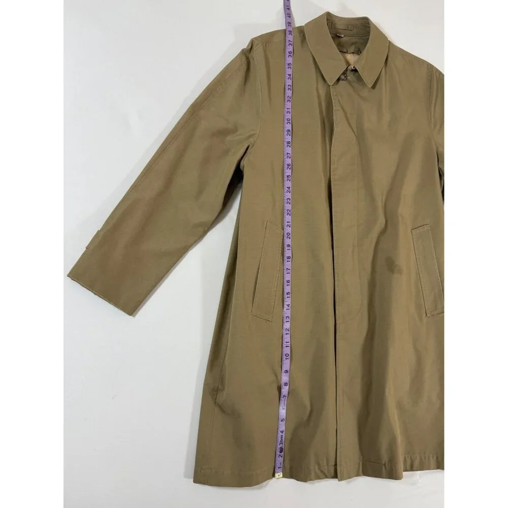 Vintage Briarcliff Tan Trench‎ Raincoat Men’s 38R Zip Out Liner Made in Okinawa